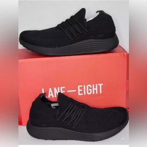 NIB Lane-Eight TRAINER AD 1 Women’s US 5 Running Shoes Black Vegan Gym Sneakers
